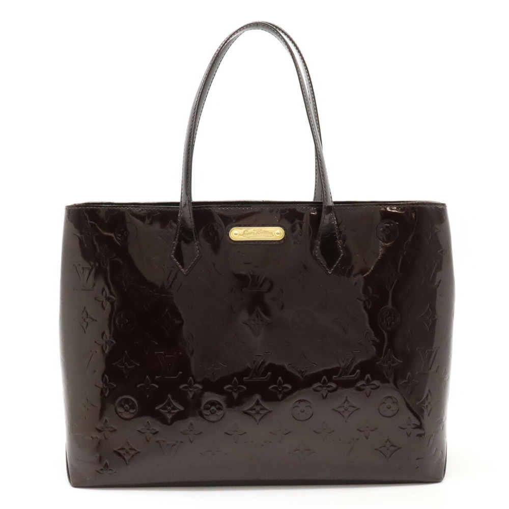 Louis Vuitton Vernis Wilshire Tote Bag Shoulder Patent Calfskin Amarante